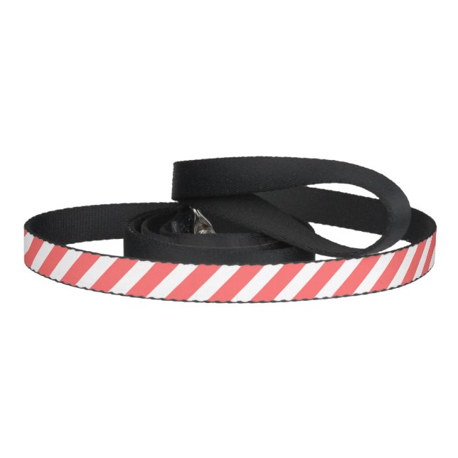 Coral Preppy Stripes Pet Leash (Handle)