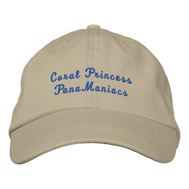 Coral PrincessPanaManiacs Embroidered Baseball Cap (Front)