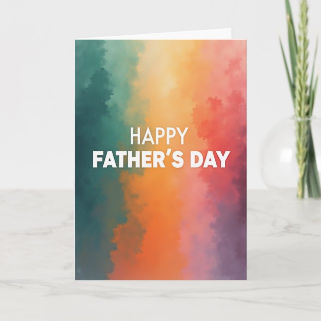 Coral Purple Fathers Day Card (Front)
