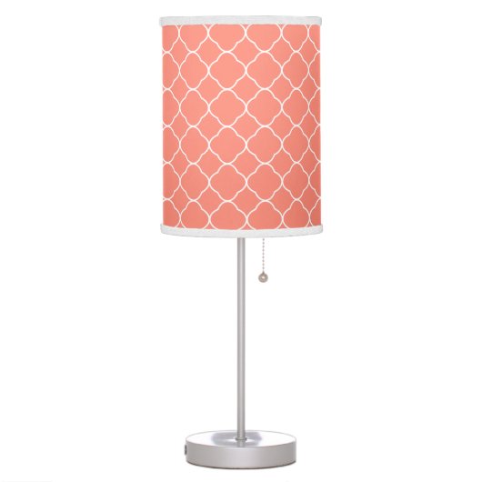 Coral Quatrefoil Pattern Table Lamp (Left)