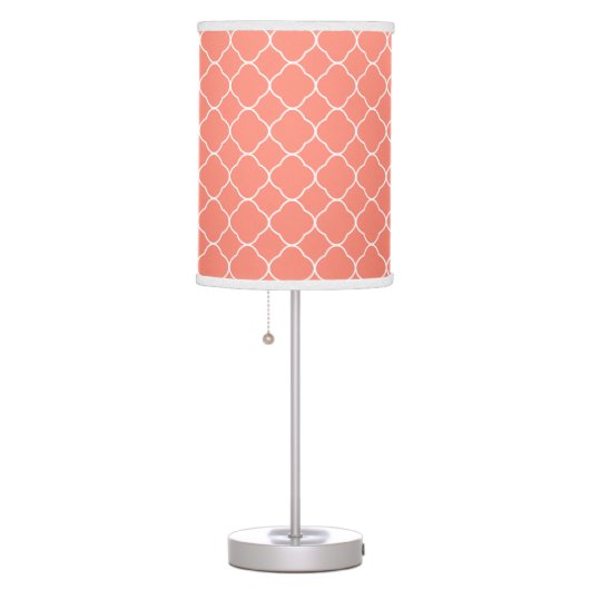 Coral Quatrefoil Pattern Table Lamp (Right)