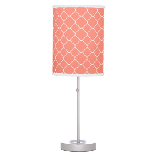 Coral Quatrefoil Pattern Table Lamp (Front)