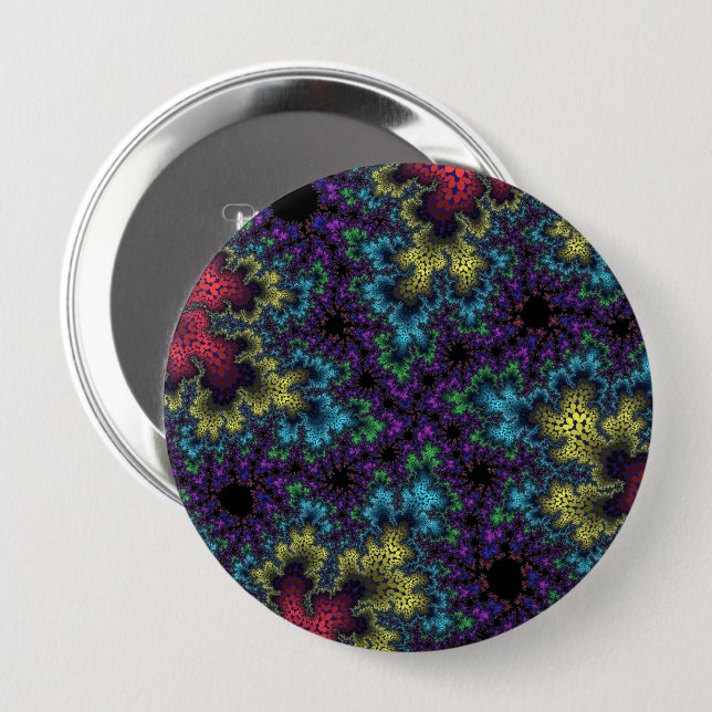 Coral Rainbow Speckle Button (Front & Back)