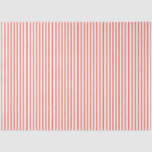 Coral Red and White Striped Tissue Paper