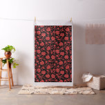 Coral-Red &amp; Black Changeable Background Fabric