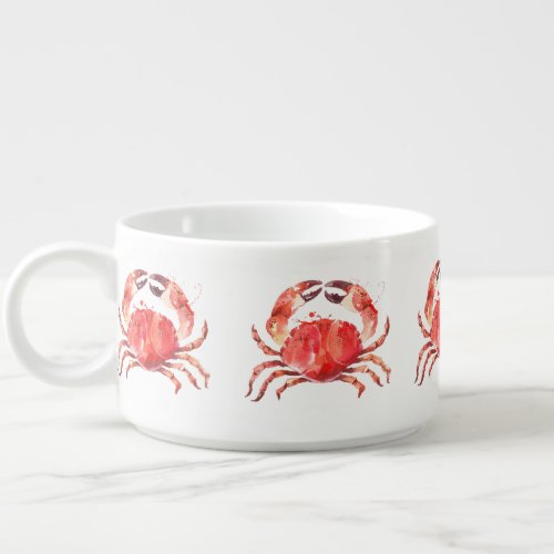 Coral_Red Crabs Watercolors Illustration Bowl