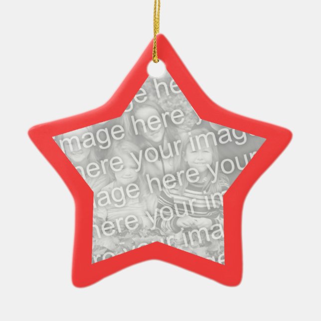 Coral Red Frame Star Ornament (Front)