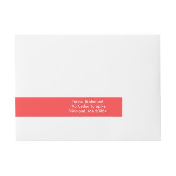 Coral Red High Quality Colorful Wrap Around Address Label by Kullaz at Zazzle