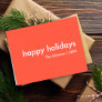 Coral Red Holidays | Modern Minimal Stylish Holiday Card