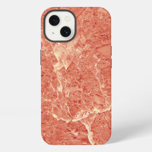 Coral Red Marble Texture  Iphone Case (Back)