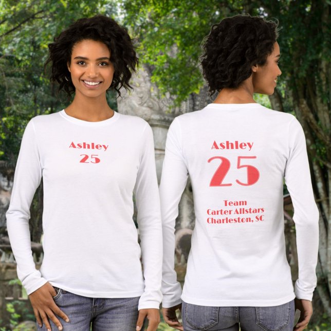 Coral Red Name, Number, Team (Limelight) Tri-Blend Shirt (Creator Uploaded)