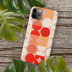 Coral Red Orange Blush Pink Mosaic Art Pattern iPhone 11 Pro Max Case