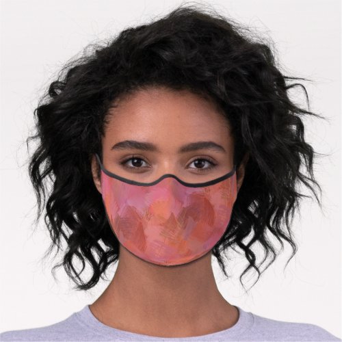 Coral Red Orange Pink Purple Paint Art Pattern Premium Face Mask