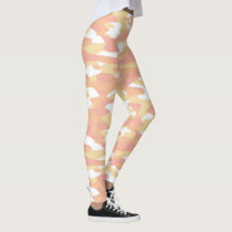 Coral Red Orange Yellow White Camouflage Pattern Leggings Coral Red Orange Yellow White Camouflage Pattern Leggings