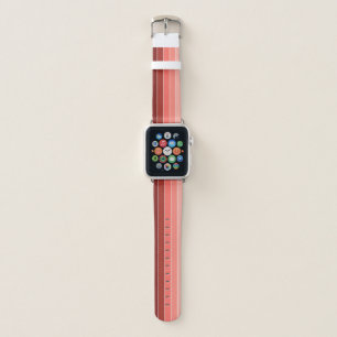Coral Red Pink Stripes Apple Watch Band
