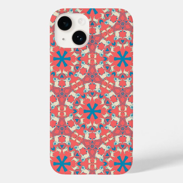 Coral Red Pugs Case (Back)