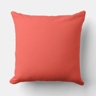 Coral Red Solid Throw Pillow