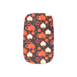 Coral Red Stars Minx Nail Art