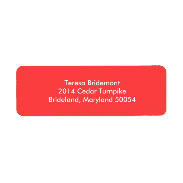 Coral Red Stylish Color Complementing Label (Front)