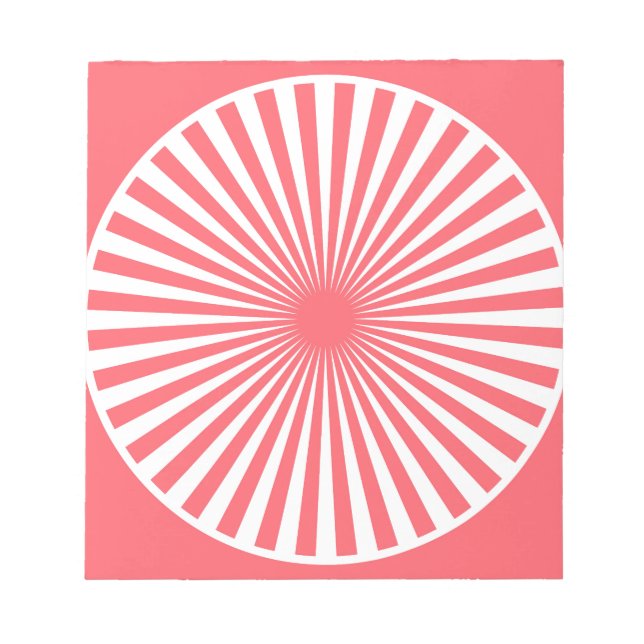 Coral Red with White Circle Pattern Notepad (Front)