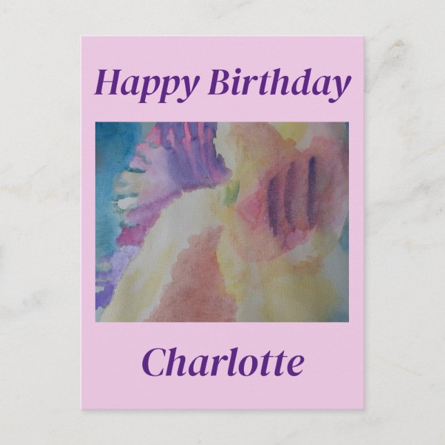 Coral Reef Abstract Art Birthday Postcard (Front)