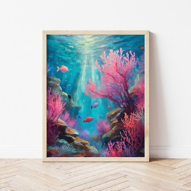 Coral Reef Abstract Ocean Modern Art Poster (Creator Uploaded)