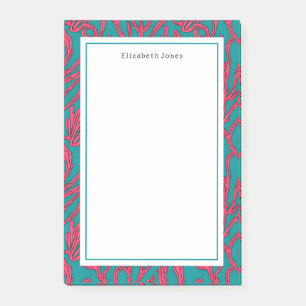 Coral Reef Abstract Pink and Teal Tropical Post-it Notes