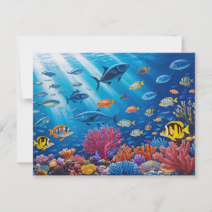 Coral Reef and Tropical Fish Ocean Marine Life Postcard