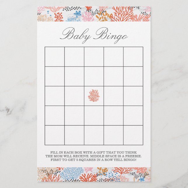 Coral Reef | Baby Bingo (Front)