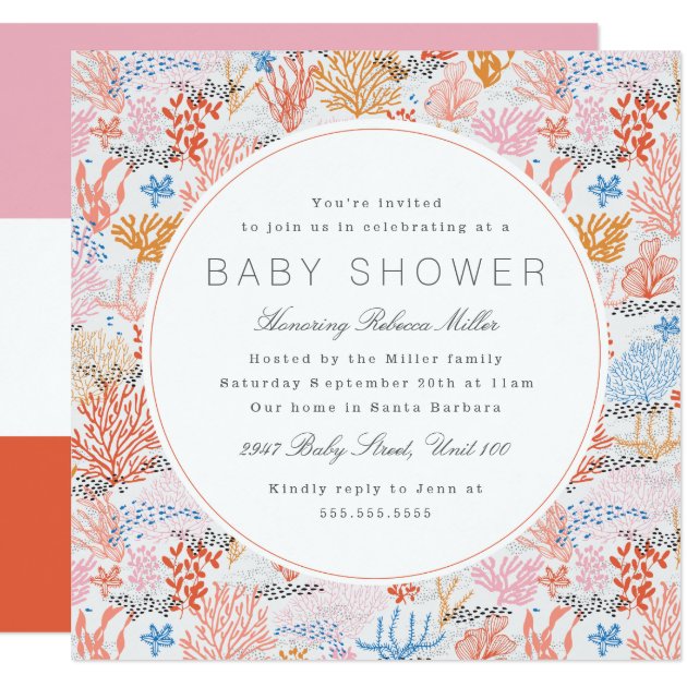 Coral Reef Baby Shower Invitation