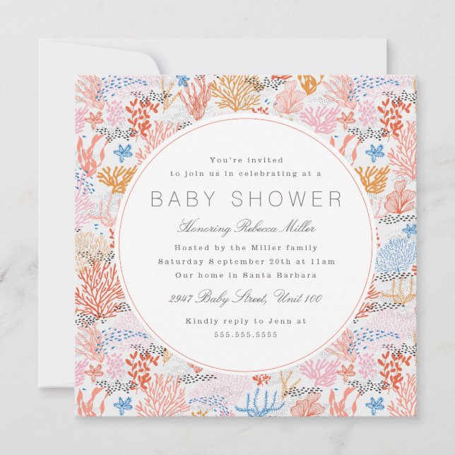 Coral Reef Baby Shower Invitation (Front)