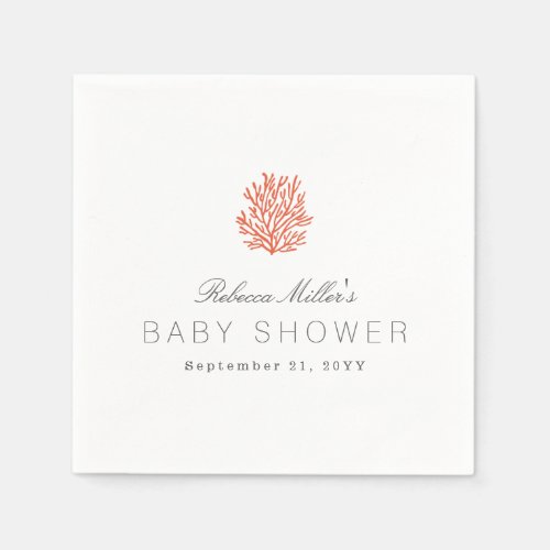 Coral Reef Baby Shower Paper Napkins