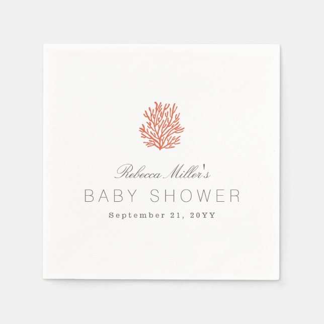 Coral Reef Baby Shower Paper Napkins (Front)