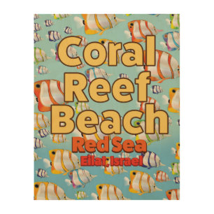 Coral reef Beach Eilat, Israel Wood Wall Art