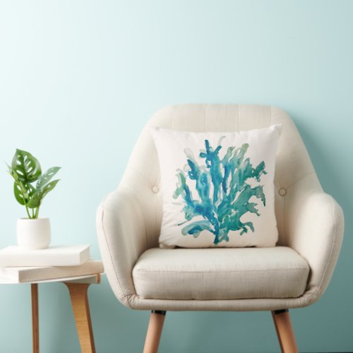 Coral Reef Blue Coastal Living Throw Pillow