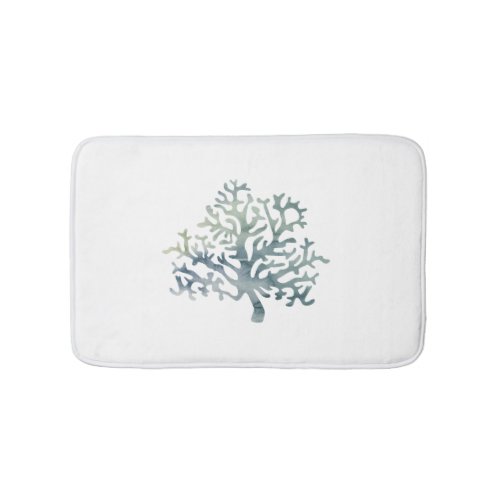 Coral Reef Blue Green White Bath Mat