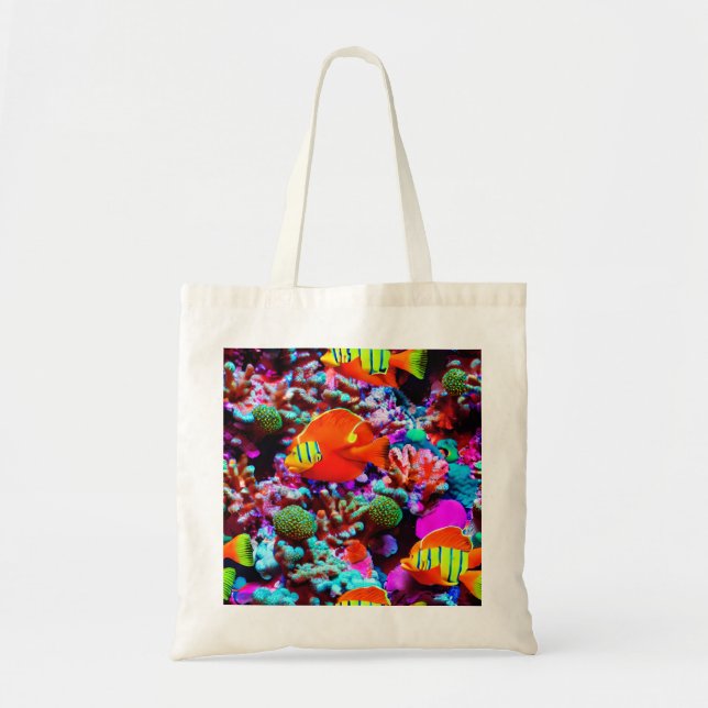 Coral Reef Canvas Tote (Front)