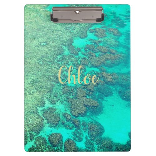 Coral reef Caribbean turquoise ocean water Clipboard