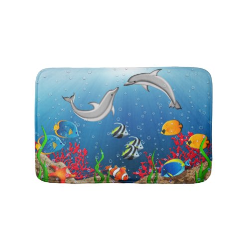 Coral Reef Cartoon Bath Mats