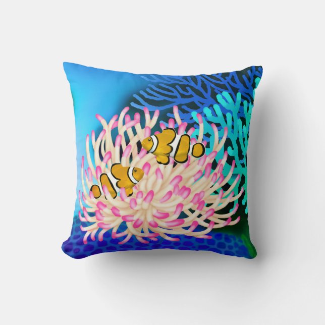 Coral Reef Clown Fish in Anemone Pillow (Front)