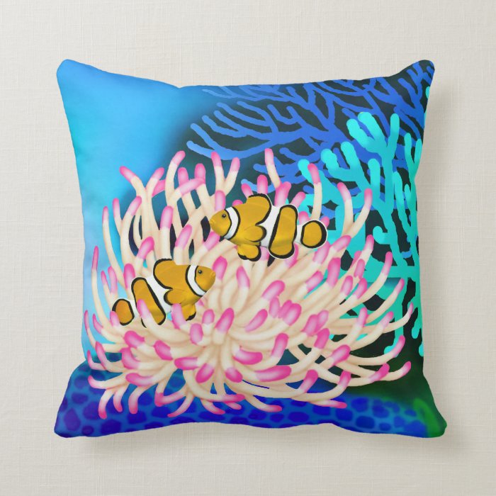 Coral Reef Clown Fish in Anemone Pillow