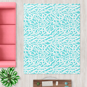 Coral Reef Coastal Beach   White Aquamarine Blue Rug