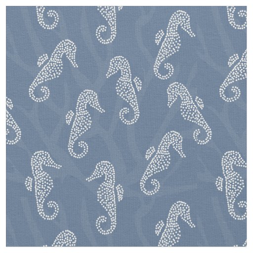 Coral Reef Coastal Seahorse Marine Blue Fabric