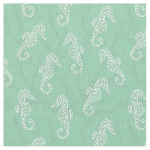 Coral Reef Coastal Seahorse Seafoam Green Fabric