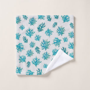 Coral Reef Coastal Turquoise  Wash Cloth