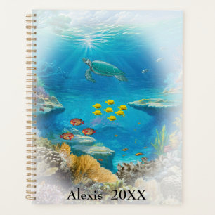 Coral Reef Colorful Fish & Sea Turtle Vignette Planner