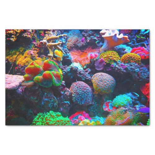 Coral reef colorful ocean tissue paper