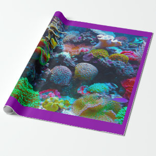Coral reef colorful ocean wrapping paper