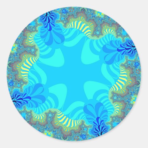 Coral Reef Cross Classic Round Sticker