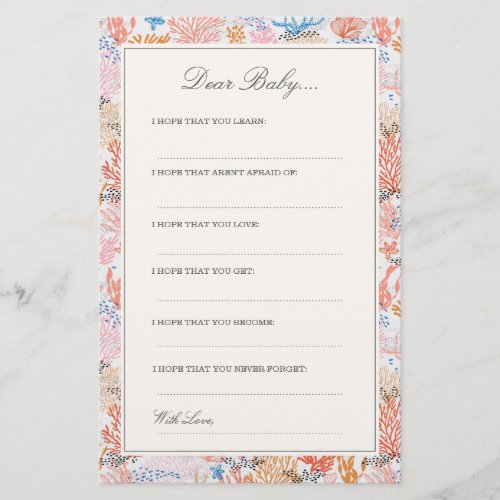 Coral Reef  Dear Baby Cards